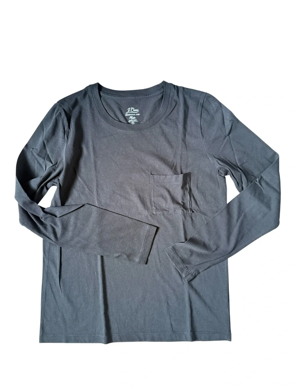 J.Crew Set of 2 Essential Long Sleeve Cotton Tees Black Green Small